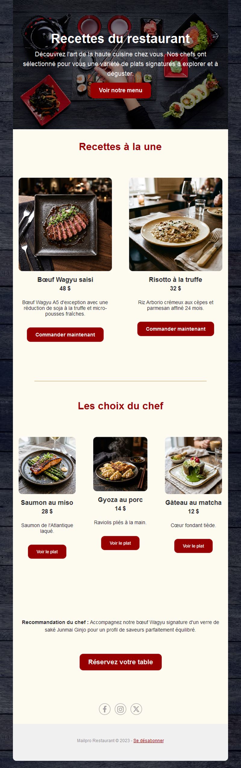 Restaurant Promotion Emails