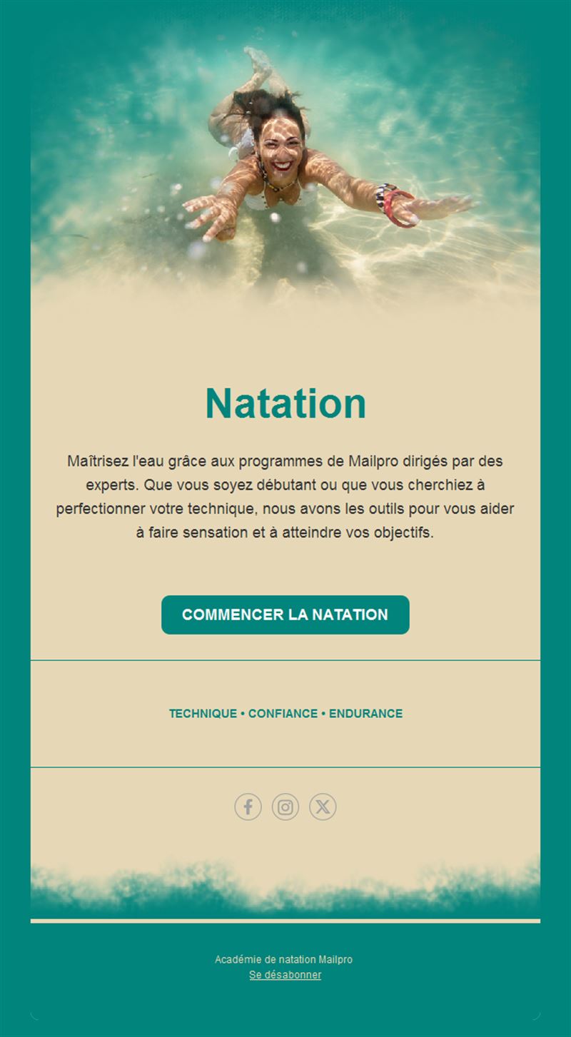 Swimming Event Emails