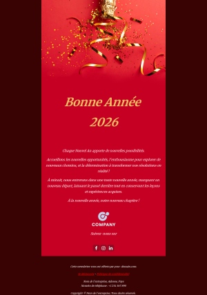 Email Vœux Nouvel an 2026