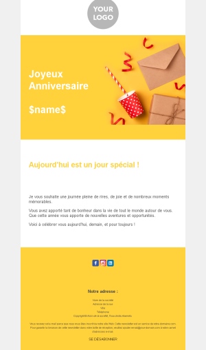 Modèle d’email d’anniversaire fidélisation