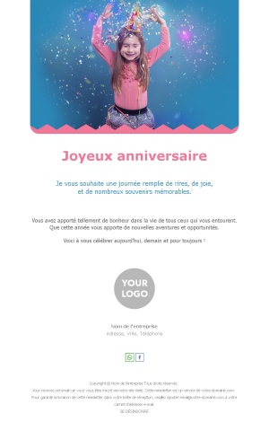 Modèle d’email d’anniversaire client