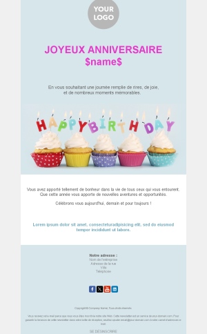 Modèles d’Email d’Anniversaire