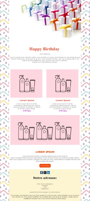 Modèles d’Email d’Anniversaire
