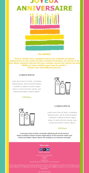 Newsletter Anniversaire 