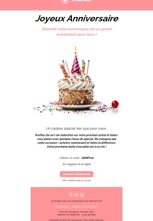 Idées de modèles d’email d’anniversaire
