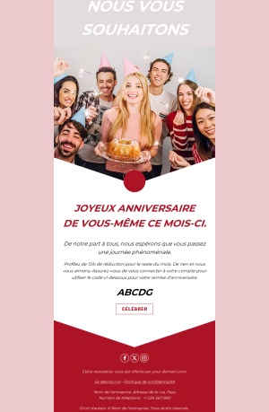 Modèle d’email d’anniversaire automatisé