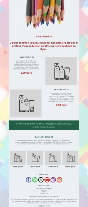 Template Email Modèles École