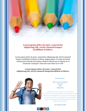 Modèle Email Événements Scolaires