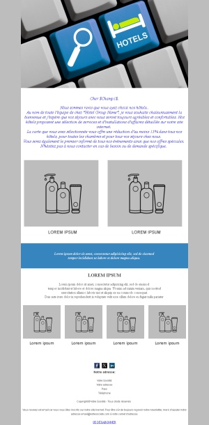 Newsletter Voyage Hôtel