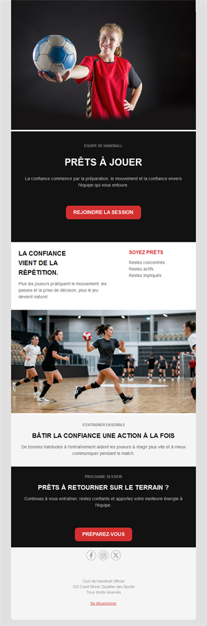Handball Game Emails