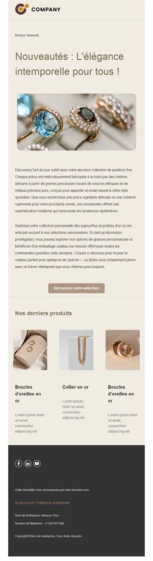 Elegant Jewelry Email Template
