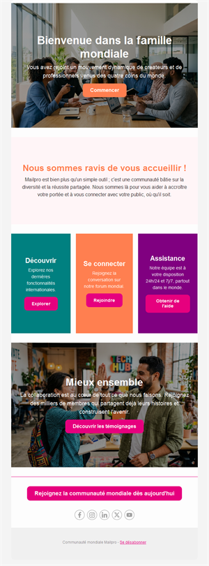 Welcome Email Updates