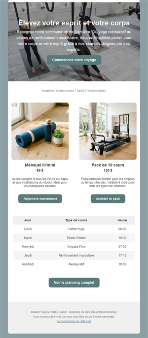 Wellness Class Email Alerts