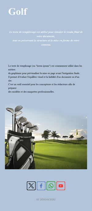 Golf Tournament Email Updates