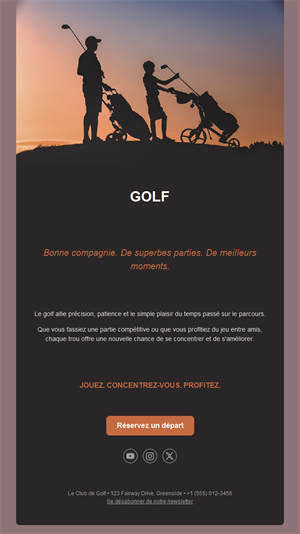 Golf Tips Email Templates