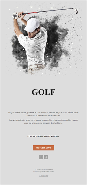 Golf Event Email Updates