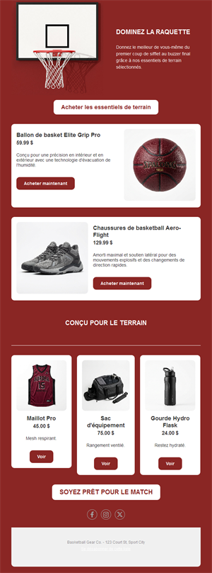 Basketball Action Emails