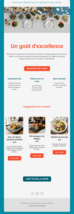 Restaurant Specials Emails