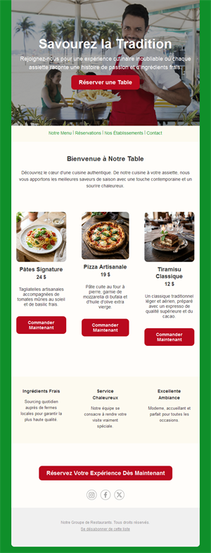 Dining Offer Email Templates