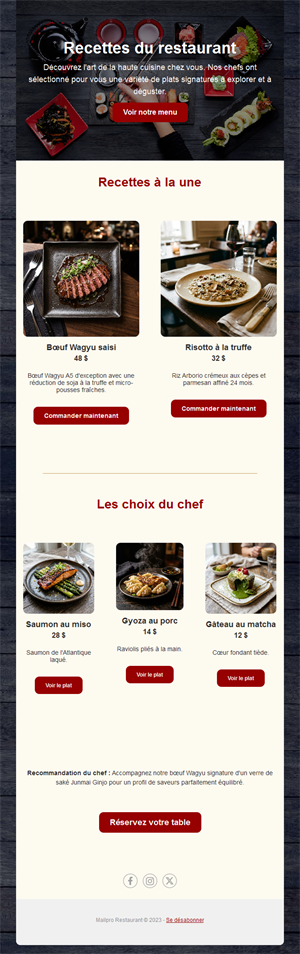 Restaurant Promotion Emails